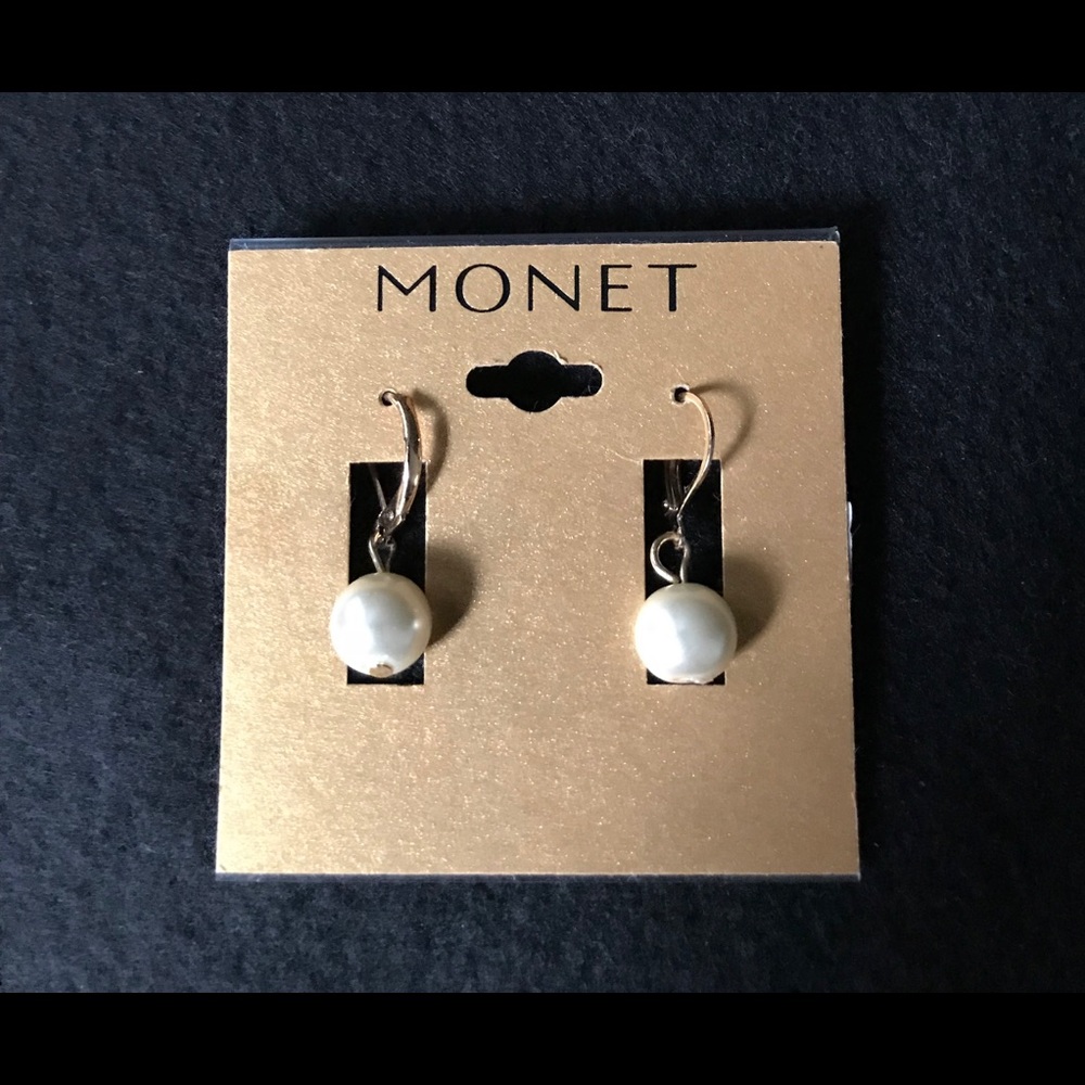 Monet Faux Pearl Earrings